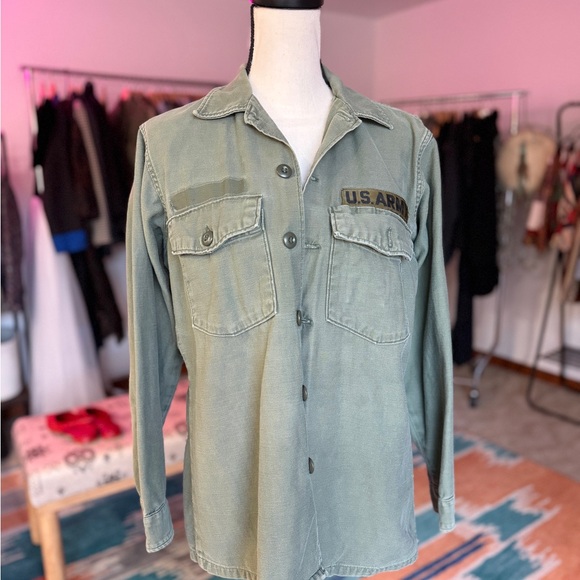 Jackets & Blazers - Vintage Surplus Military Army Green Button-Up Shirt Jacket